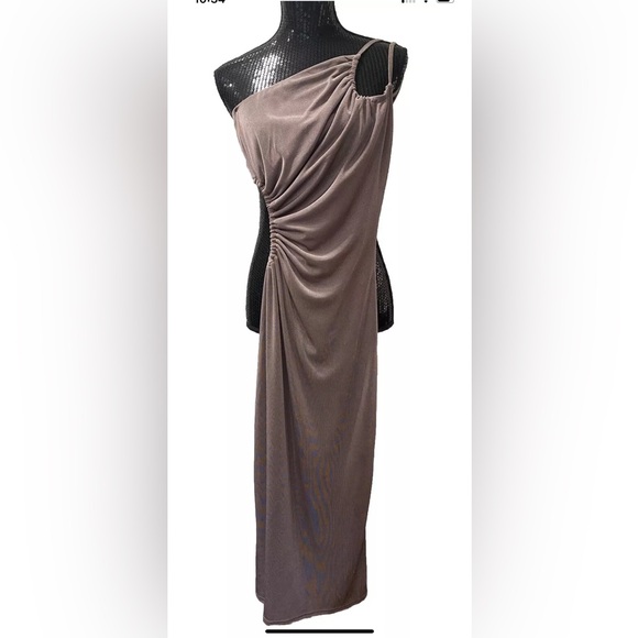 Edit by Nine Bodycon Gray one shoulder midi dress Size Small - Picture 11 of 12